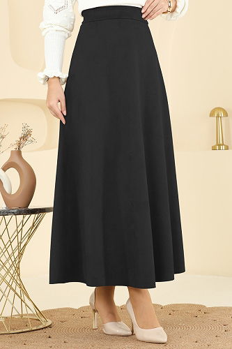 moda selvim Skirts 3228HBS856 Black - Thumbnail
