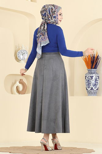 moda selvim Skirts 3228HBS856 Gray - Thumbnail