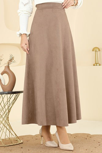 moda selvim Skirts 3228HBS856 Latte - Thumbnail