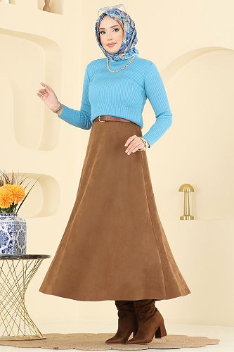 moda selvim التنانير عسلي 3228HBS856 - Thumbnail