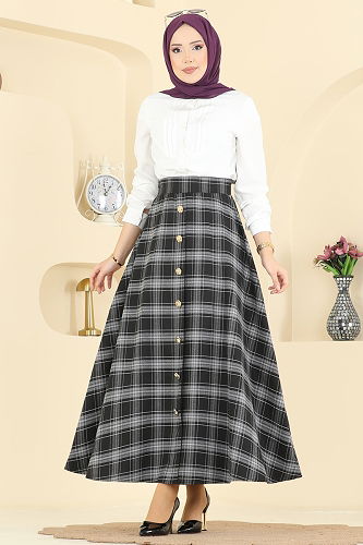moda selvim Skirts 3267HBS856 Pattern 1 Black - Thumbnail