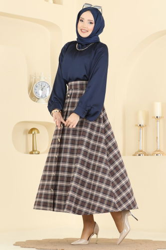 H.B.S. - Skirts 3267HBS856 Pattern 1 Brown & Vision
