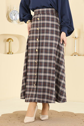 moda selvim Skirts 3267HBS856 Pattern 1 Brown & Vision - Thumbnail