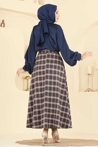 moda selvim Skirts 3267HBS856 Pattern 1 Brown & Vision - Thumbnail