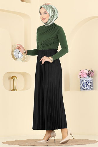 moda selvim Skirts 4537BRZ597 Black - Thumbnail