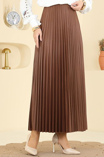 moda selvim التنانير بني 4537BRZ597 - Thumbnail