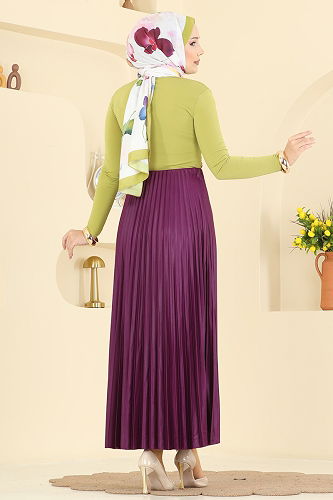 moda selvim Skirts 4537BRZ597 Damson - Thumbnail