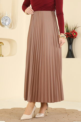 moda selvim التنانير بيج 4537BRZ597 - Thumbnail