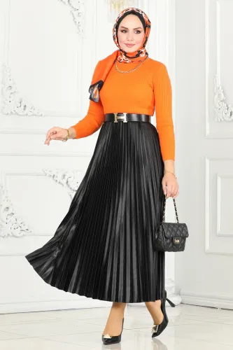 moda selvim Skirts 460MP806 Black - Thumbnail