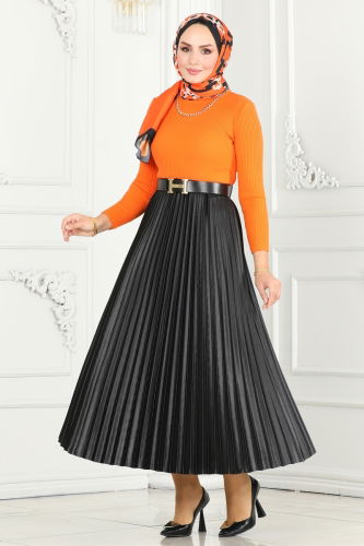 moda selvim Skirts 460MP806 Black - Thumbnail