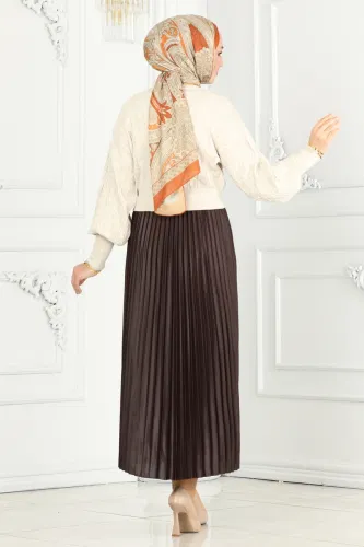 moda selvim Skirts 460MP806 Brown - Thumbnail