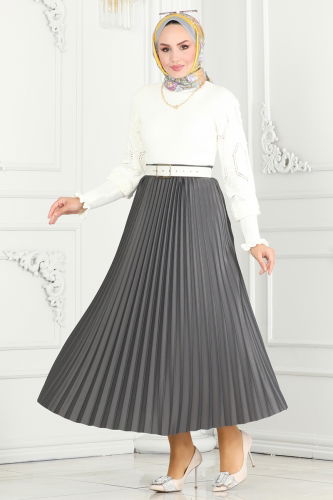 moda selvim Skirts 460MP806 Gray - Thumbnail