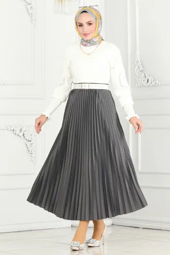 moda selvim Skirts 460MP806 Gray - Thumbnail