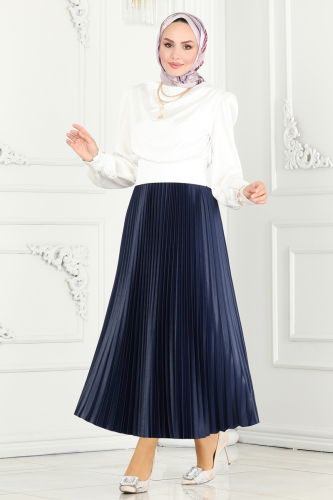 moda selvim Skirts 460MP806 Navy Blue - Thumbnail