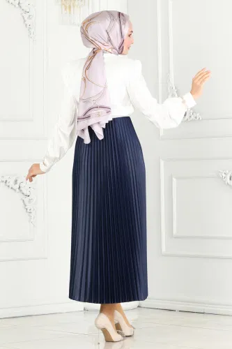 moda selvim Skirts 460MP806 Navy Blue - Thumbnail