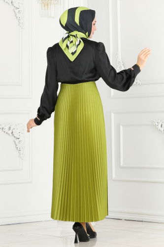 moda selvim Skirts 460MP806 Petroleum Green - Thumbnail