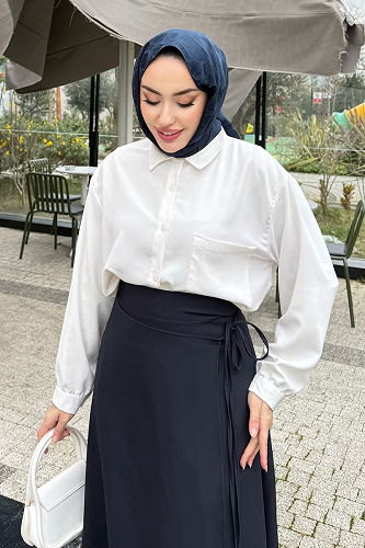 moda selvim التنانير كحلي 4697ALGK1170 - Thumbnail