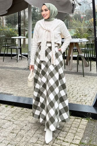 A.L.G.K. - Skirts 4700ALGK1170 Pattern 1 Khaki