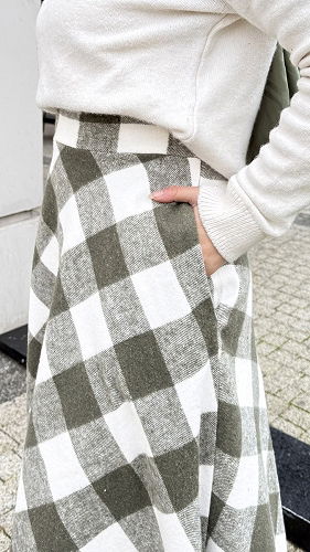 moda selvim Skirts 4700ALGK1170 Pattern 1 Khaki - Thumbnail