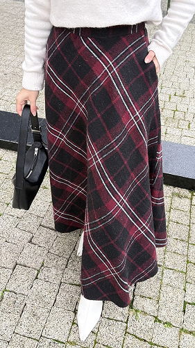 moda selvim Skirts 4700ALGK1170 Pattern 2 Black - Thumbnail