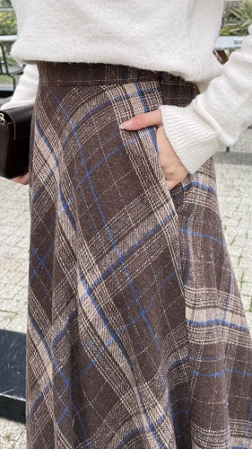 moda selvim Skirts 4700ALGK1170 Pattern 2 Brown - Thumbnail