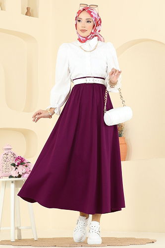 moda selvim Skirts 5014ERK1158 Damson - Thumbnail