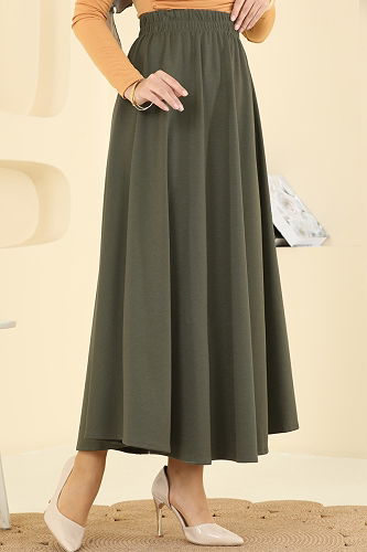 moda selvim التنانير اخضر عفني 5014ERK1158 - Thumbnail