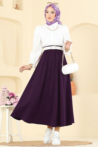 moda selvim Skirts 5014ERK1158 Purple - Thumbnail