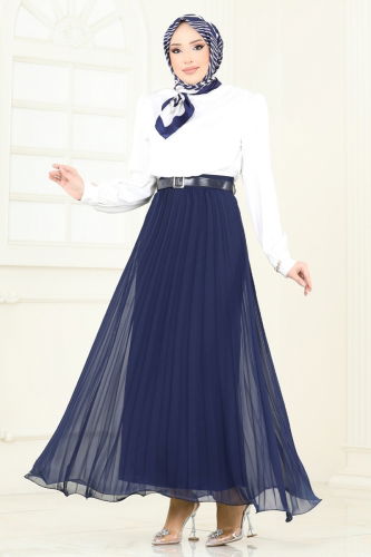 moda selvim التنانير كحلي 6202BSK463 - Thumbnail