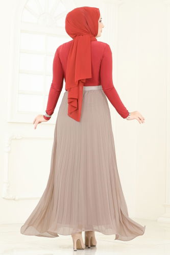 moda selvim التنانير بيج 6202BSK463 - Thumbnail
