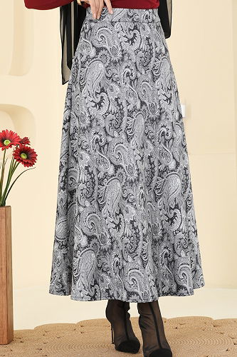 moda selvim Skirts 7081TEG847 Black - Thumbnail