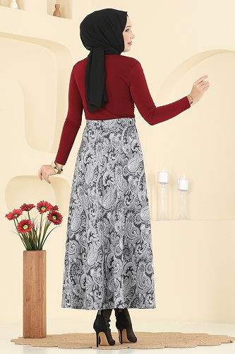 moda selvim Skirts 7081TEG847 Black - Thumbnail