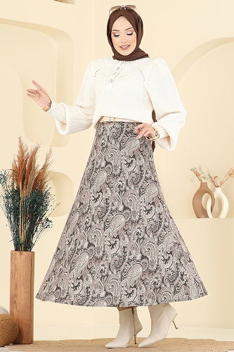 moda selvim Skirts 7081TEG847 Dark Vision - Thumbnail