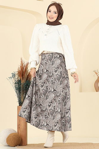 moda selvim Skirts 7081TEG847 Dark Vision - Thumbnail