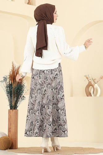 moda selvim Skirts 7081TEG847 Dark Vision - Thumbnail