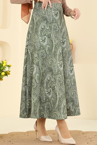 moda selvim Skirts 7081TEG847 Khaki - Thumbnail