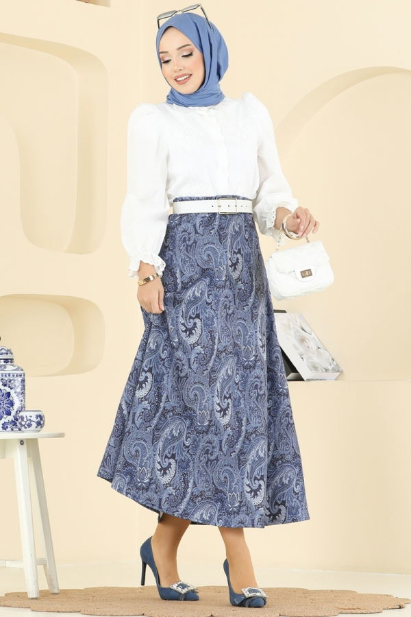 Modaselvim NET 20%+20% DISCOUNT IN THE CARD Skirts 7081TEG847 Navy Blue