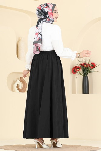 moda selvim Skirts 770OZN1046 Black - Thumbnail