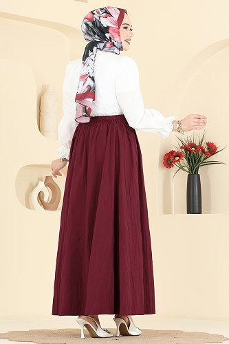 moda selvim التنانير خمري 770OZN1046 - Thumbnail