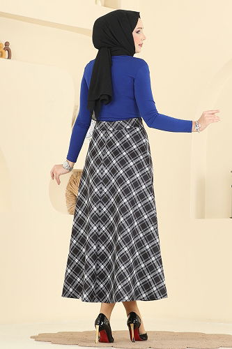 moda selvim التنانير أسود 8034TEG847 - Thumbnail