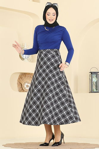 moda selvim التنانير أسود 8034TEG847 - Thumbnail