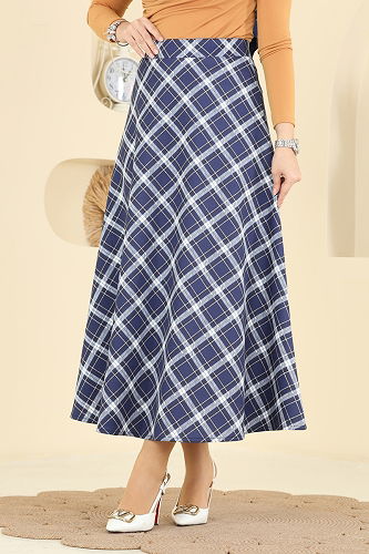 moda selvim التنانير كحلي 8034TEG847 - Thumbnail