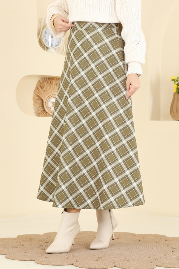 Skirts 8034TEG847 Oil Green - Moda Selvim