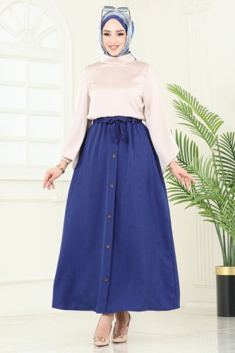 moda selvim Skirts 817OZN1046 Navy Blue - Thumbnail