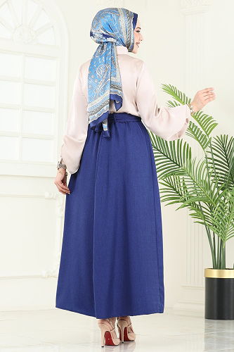 moda selvim التنانير كحلي 817OZN1046 - Thumbnail