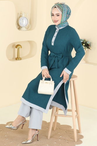 S.L.K. - Sofia Keten 2 li Takım 2826SLK540 Petrol