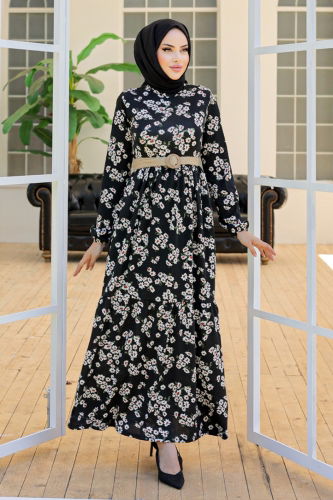 MRV A.N.T. - Straw Belt Dress ANT553-M Dark Black