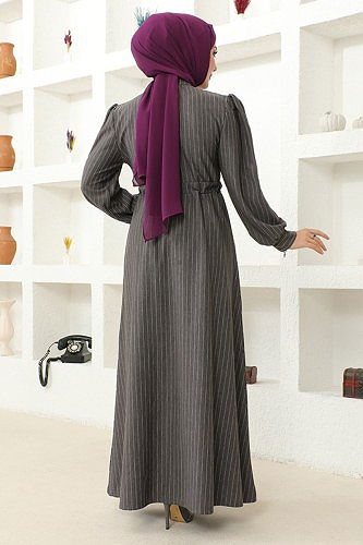 moda selvim Dress MSL2370 Dark Gray - Thumbnail