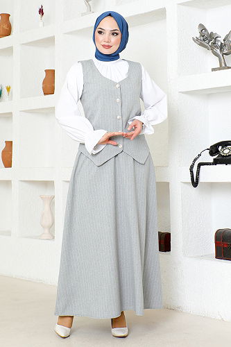 moda selvim مجمعةZNK4689-M الرمادي - Thumbnail