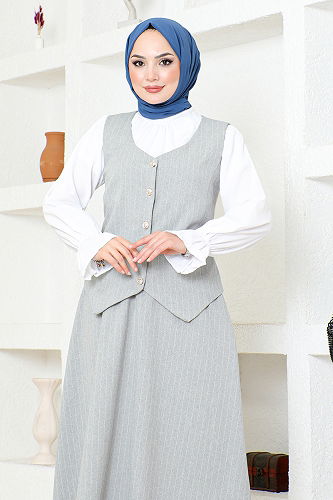 moda selvim مجمعةZNK4689-M الرمادي - Thumbnail